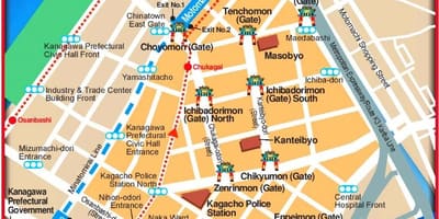 வரைபடம் யோக்கோகாமா மற்றும் டோக்கியோ